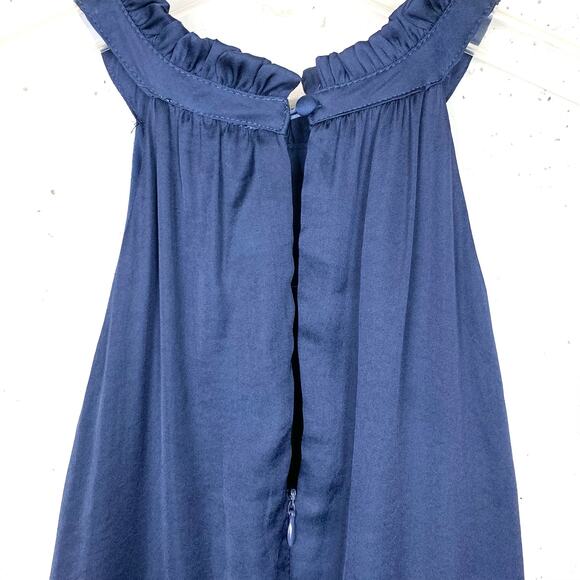 Elie Tahari Womens Blouson Ruffle Halter Midi Dress Blue Sleeveless Size 10 - Picture 14 of 16